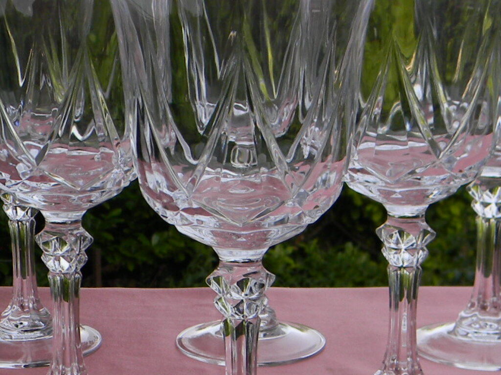 Lot de 6 verres à eau en cristal d'Arques modèle auteuil