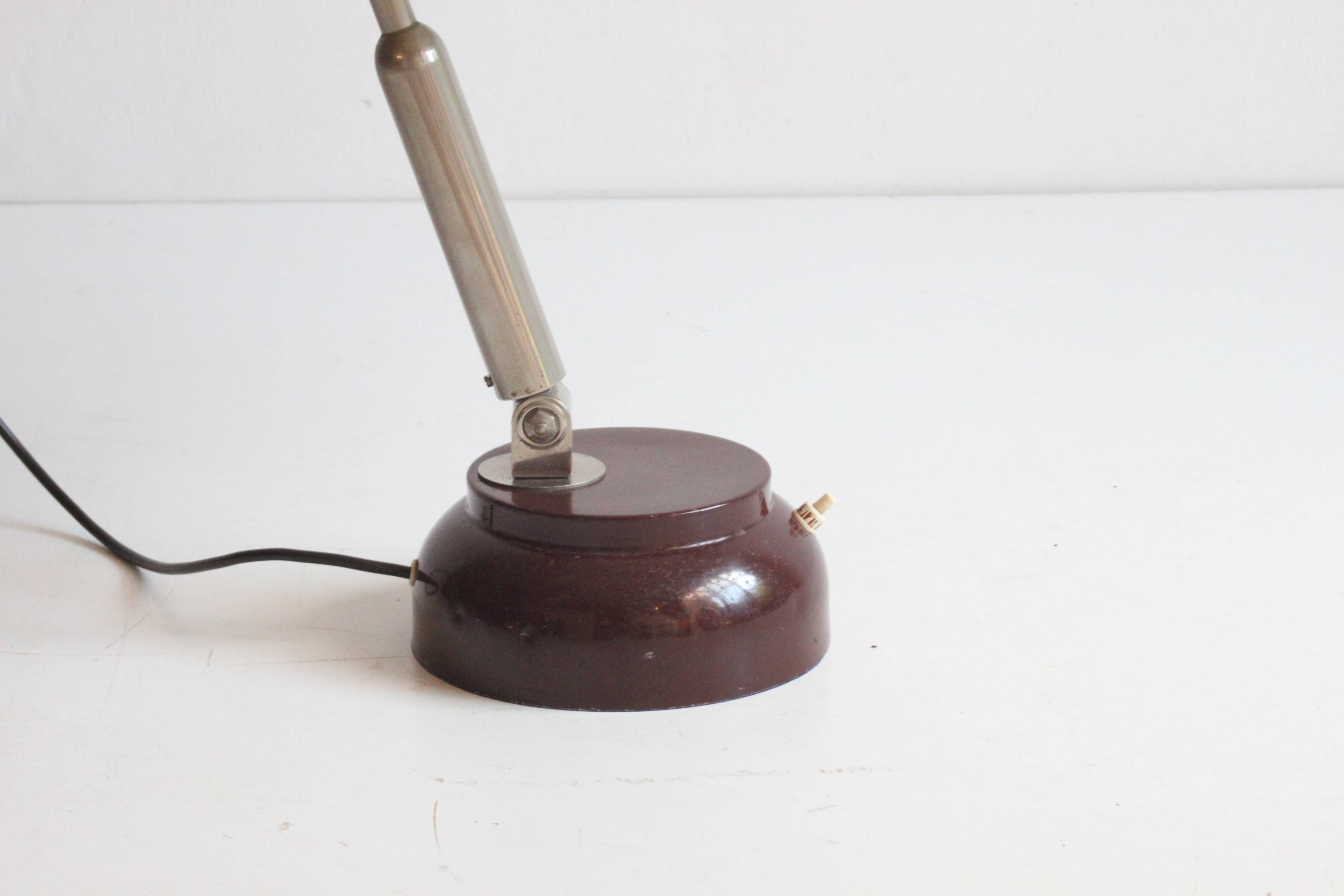 Lampe de bureau en métal avec anneau lumineux par Hala, Pays-Bas, années 1950