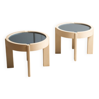 Pair of blue glass tables - Italy 70s