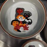 3 ceramic illustration Guy Mocquet for the secours populaire vintage 70's