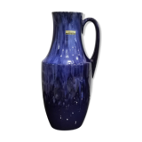 Handle vase West Germany 407-35 in vintage blue ceramic Scheurich 70'S
