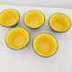 Set of 5 small black & yellow ceramic bowls (Ramekins) signed Kéramos Sèvres