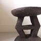 Side table low design in handmade wood ø33,5