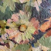 Antique painting, Still life with wild flowers, signed, 20th century