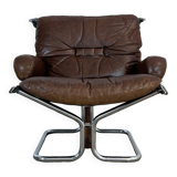 Fauteuil "Wing" en cuir, Harald RELLING, 1980s