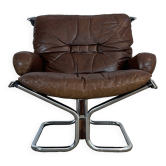 "Wing" leather armchair, Harald RELLING, 1980s