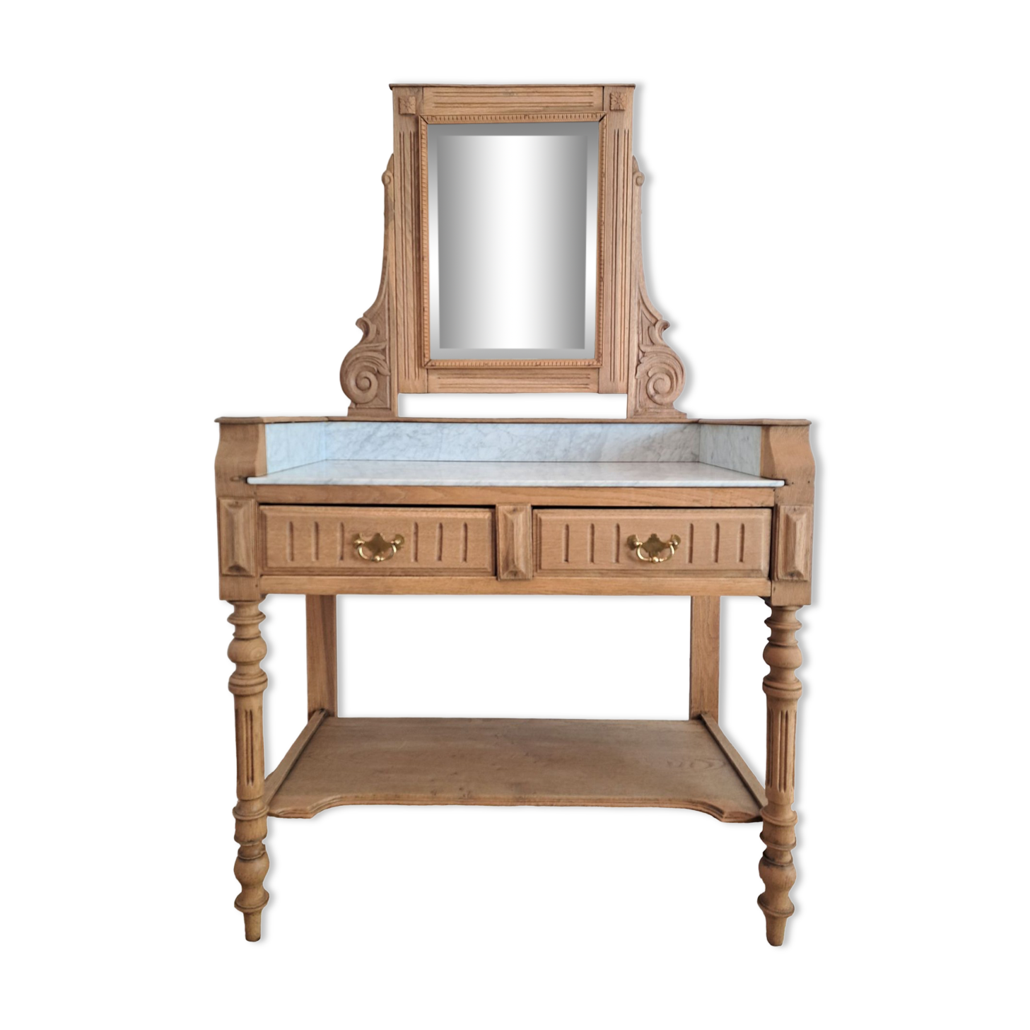 Bathroom cabinet with marble top in Henri II style