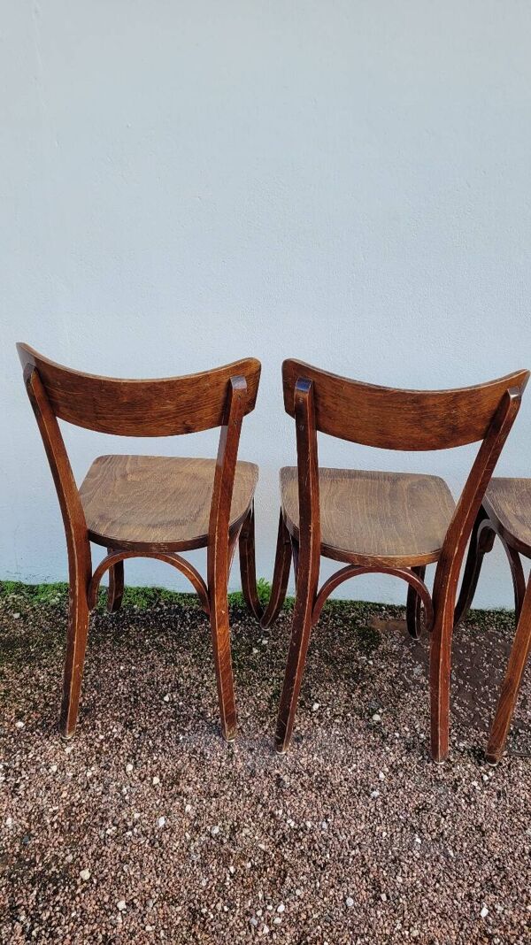 Série de 6 chaises de bistrot restaurant vintage- 1950s
