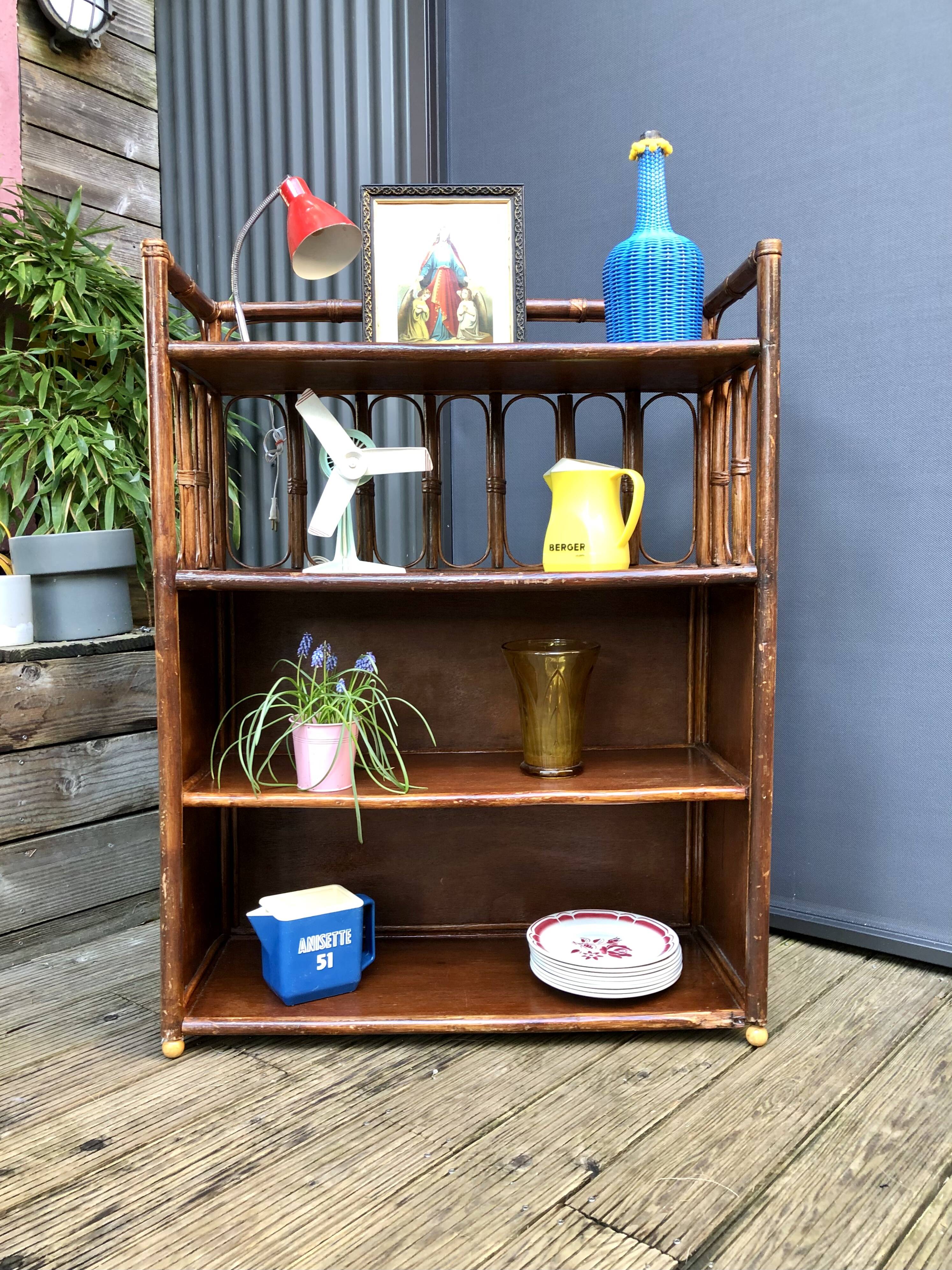Rattan shelf