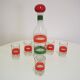 Liquor bottle and glasses, 1960s, set of 6
