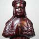 Asian statuette, popular art in carved monoxyle wood, vintage 1930-1960.