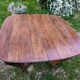 Antique Art Deco table with Eiffel-style legs in solid oak