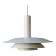 1970s pendant light in white lacquered metal. Denmark 1975