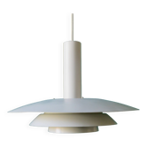 1970s pendant light in white lacquered metal. Denmark 1975