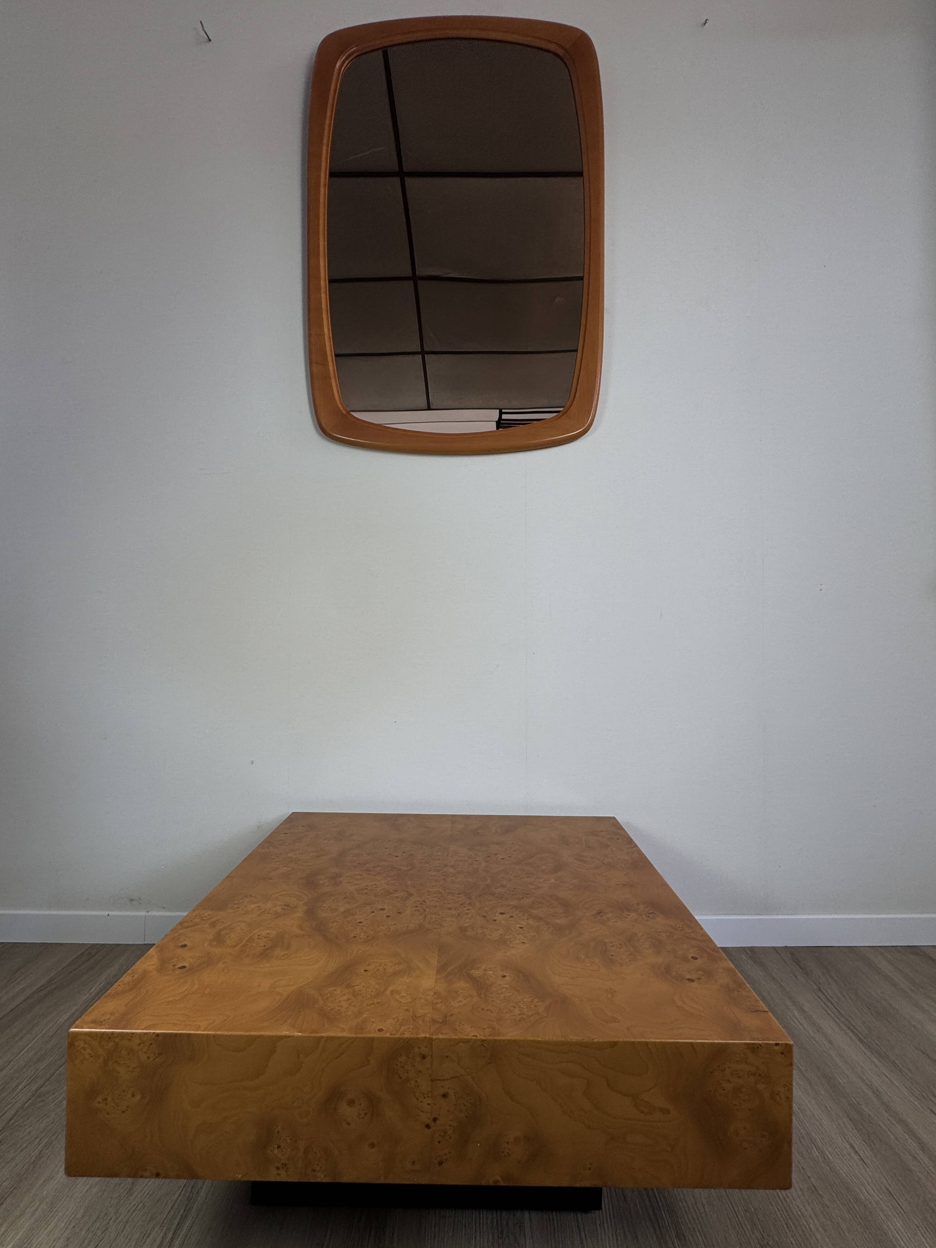 Veneered coffee table — varnished — 1970s design