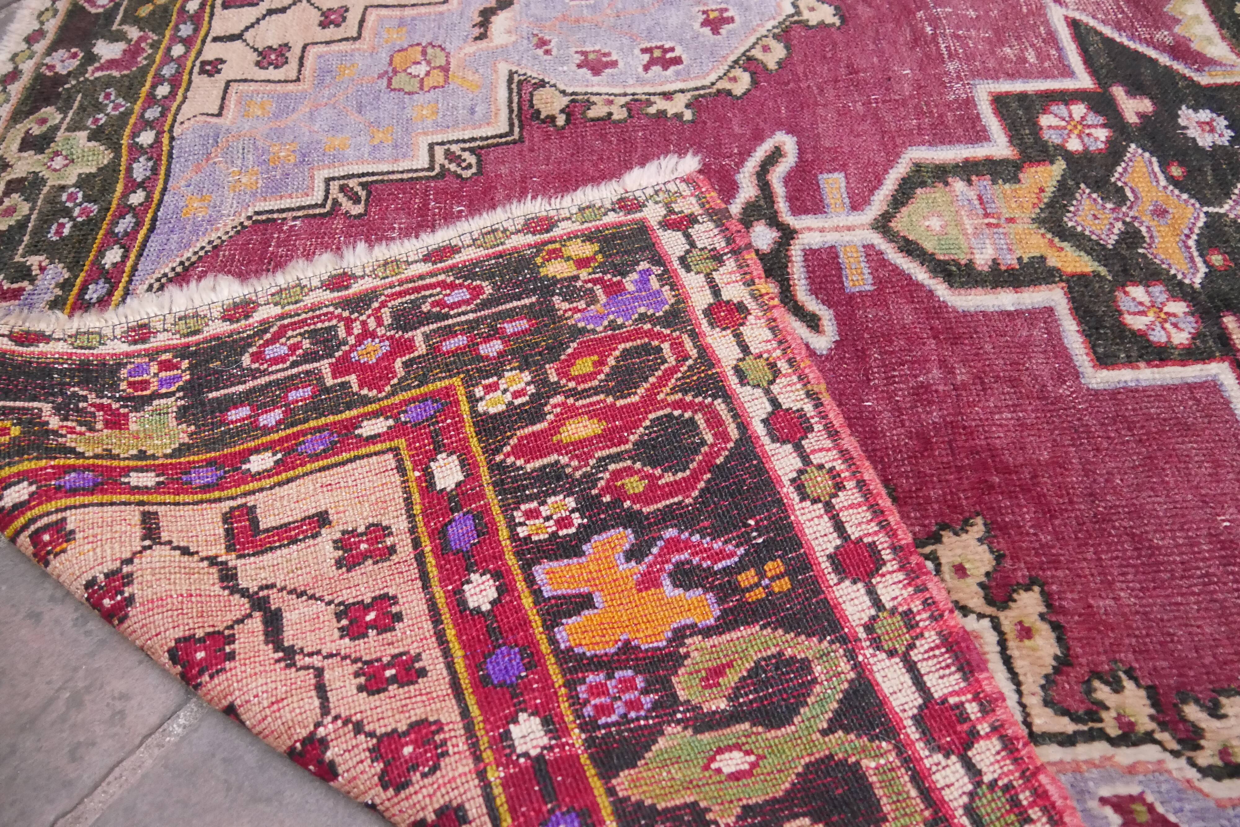 An ANCIENT Turkish handmade oriental carpet ANATOLIE 220 X 118