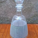 Glass carafe with Vichy decoration