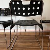 Set of 4 Black Omstak Chairs by Rodney Kinsman for Bieffeplast