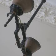 Brutalist wrought iron and copper chandelier, 1960s