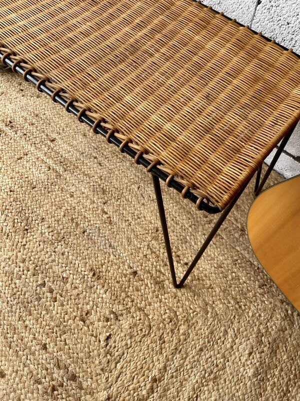 Table basse en rotin Raoul Guys