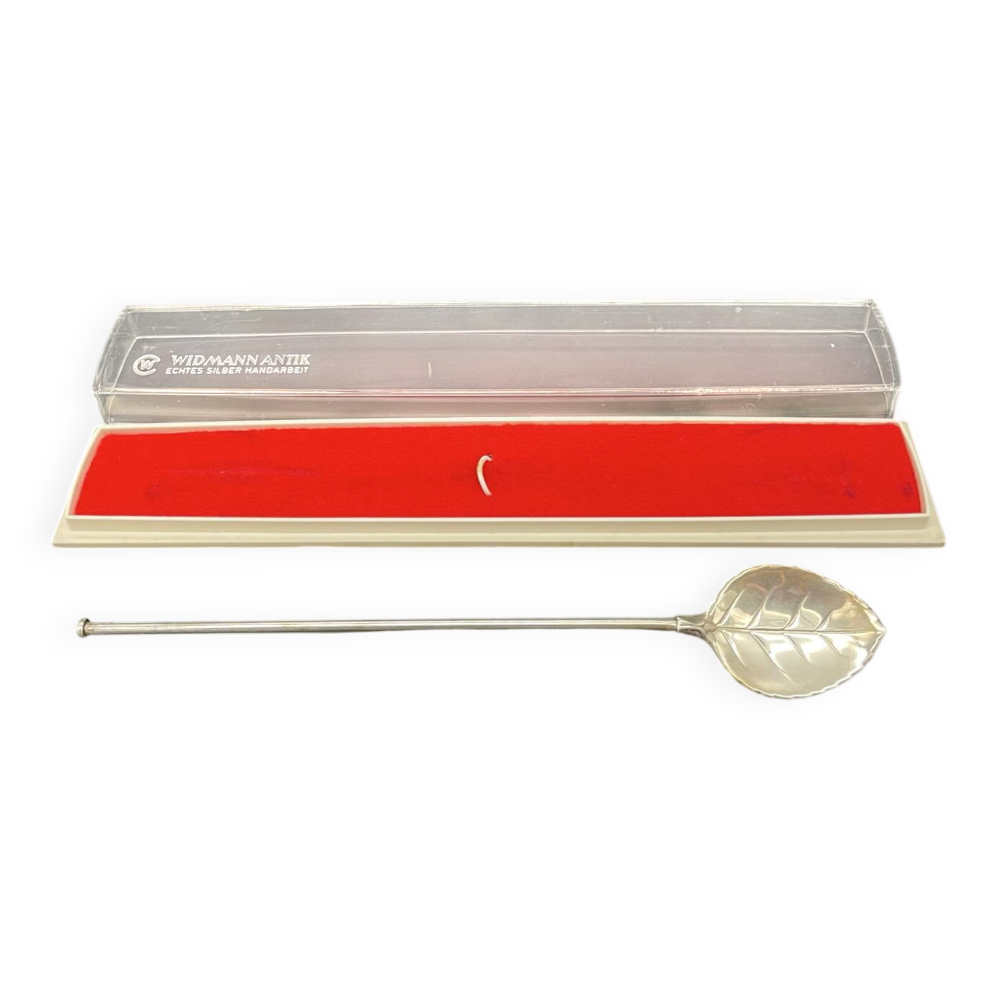 Cuillère-paille à cocktail Widmann Antik en argent 835, boîte d’origin