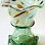 Vase en verre de Murano col en corolle en verre multicolore pied travaillé