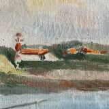 Old painting on canvas