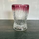 Art Deco vase in cut glass Ruby & Diamond