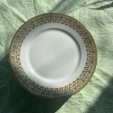 6 plates in limoges porcelain pattern old floral frieze