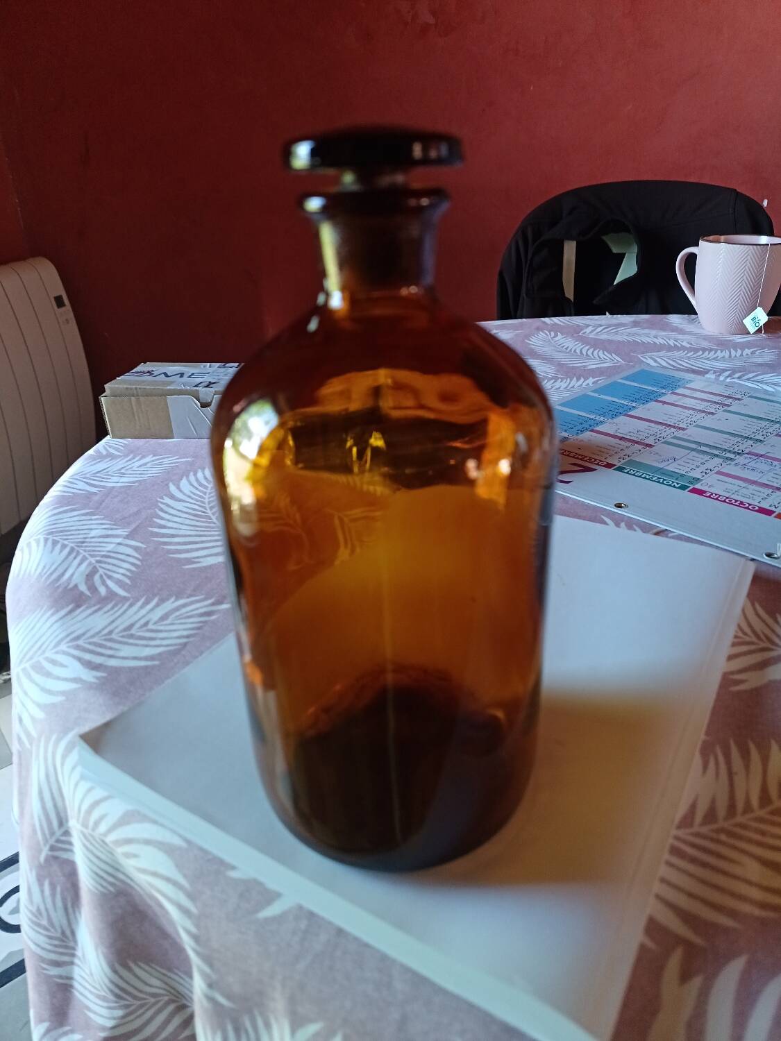 Amber apothecary bottle