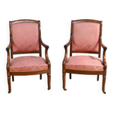 Paire de Fauteuils en Acajou, époque Restauration – Début XIXe