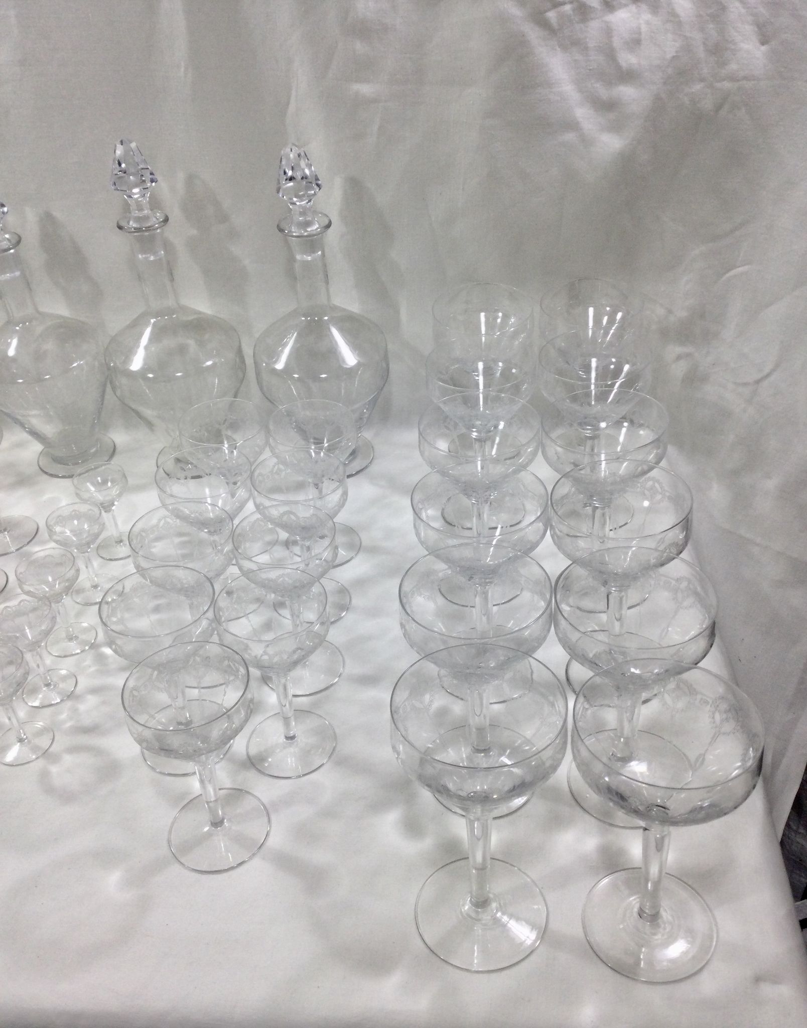 Art deco crystal glass service