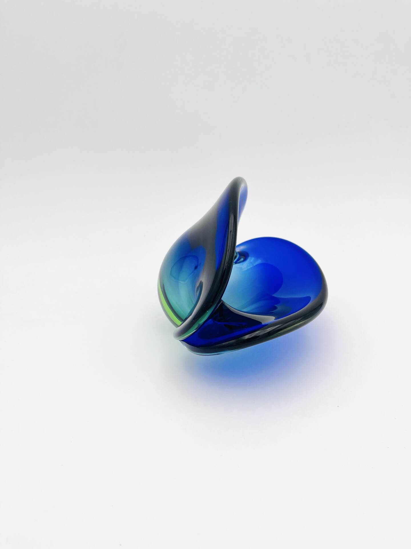 Murano Ashtray Flavio Poli Sommerso Blue Green Design 50s