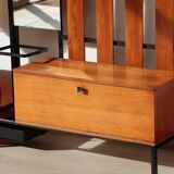 Vestiaire d’entrée vintage – Meuble à patères, miroir et rangements