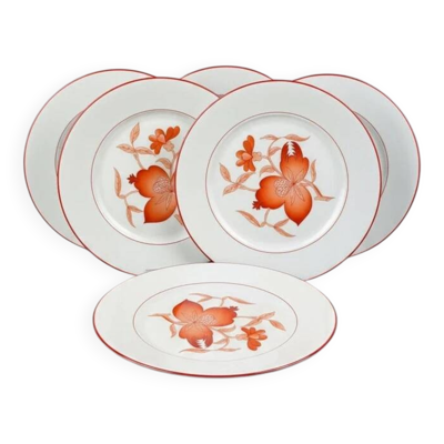 Haviland Limoges Service de 6 assiettes dessert, modèle Sou-Tcheou