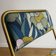 Vintage folding chair lafuma revisited yellow and blue floral fabrics