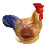 Caugant zoomorphic ceramic terrine with rooster