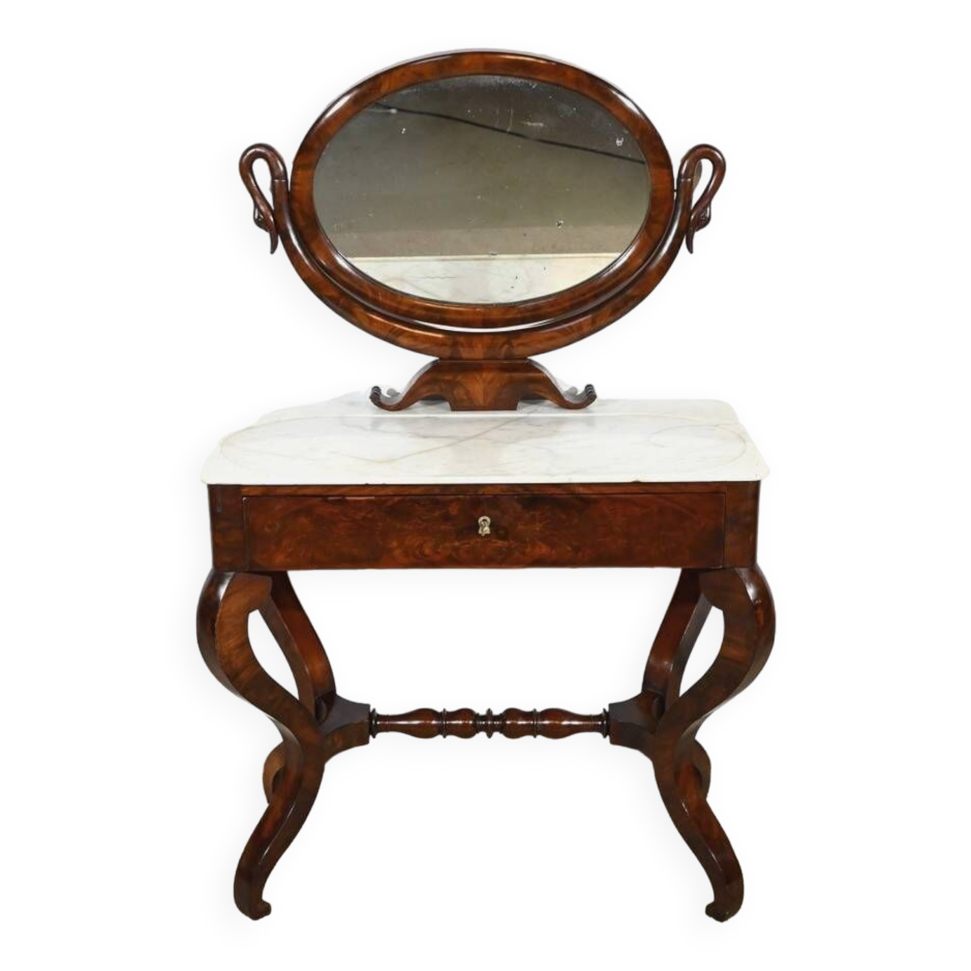 Burl Mahogany Dressing Table, Restoration Period – Early 19th Century