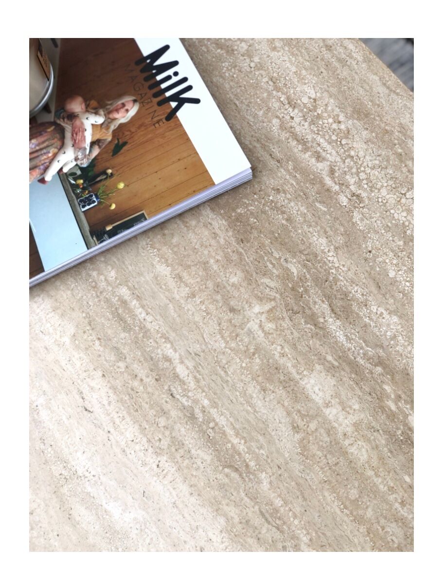 Travertine coffee table