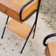 Pair of bedside tables from the 60s in gilded oak and tubes stamped Descher