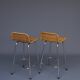 Chromed steel and rattan bar stools from Rohé Noordwolde, 1960s, Set of 2