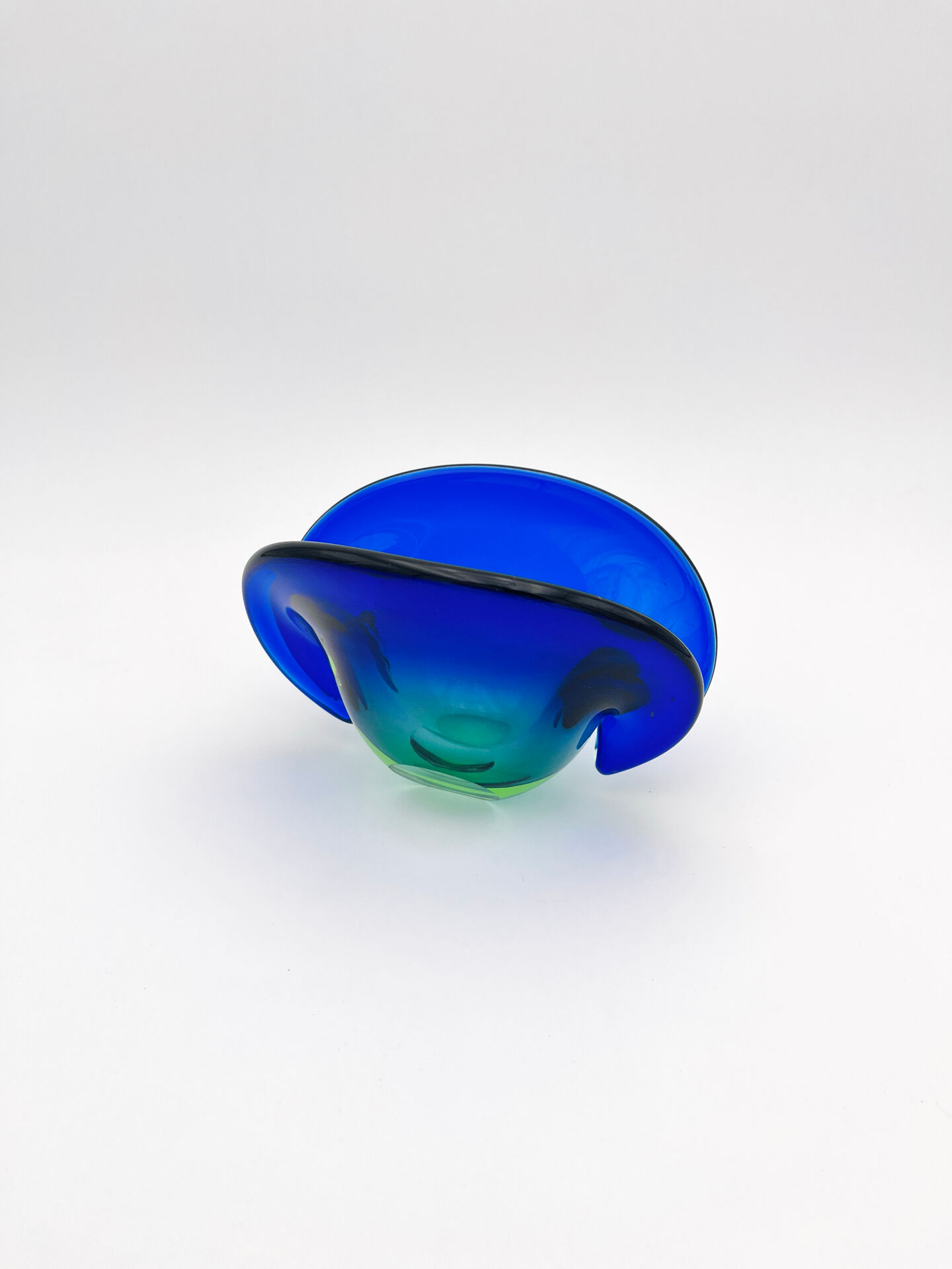 Murano Ashtray Flavio Poli Sommerso Blue Green Design 50s