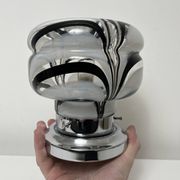 Side lamp Chromed metal and blown glass Murano Italy circa 1970