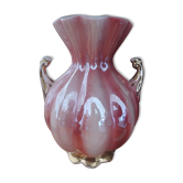 Pink vase pansu golden handles corolla foot