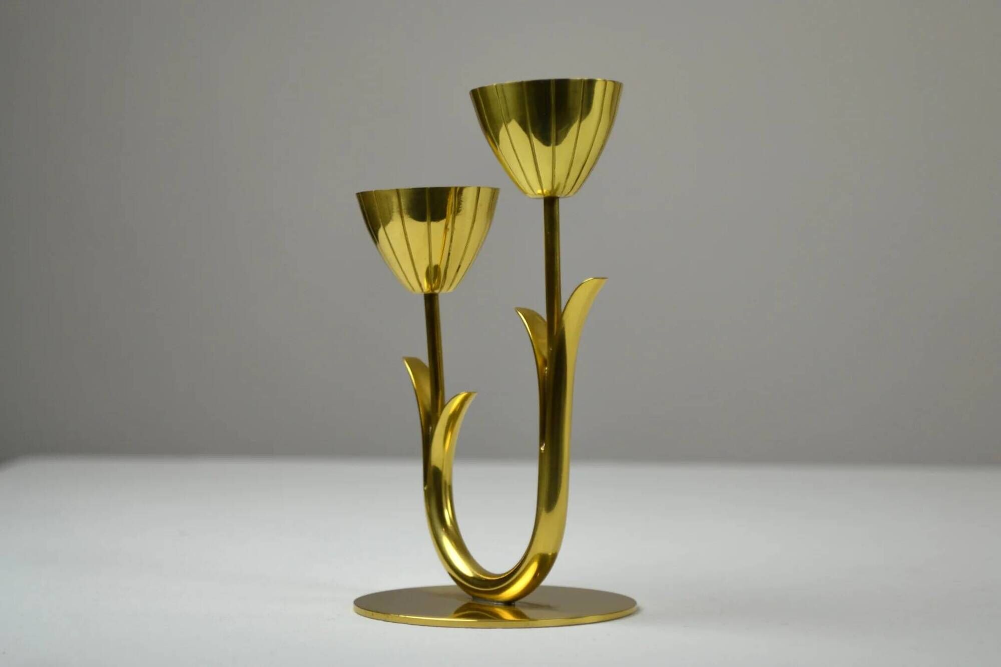 Tulip shaped Candle holder by Gunnar Ander for Ystad-Metall, Sweden, 1950s/1960s