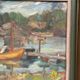 Oil on Swedish Panel - "Dock" by Dal-Edvin - Signed - Vintage and Framed - 31 × 30 cm (12.2 in × 11.8 in)