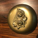 old empty box brass pocket with rose decoration