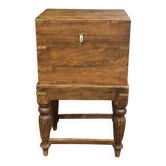 Teak bottle cabinet on legs in marine style