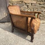 Fauteuil anglais type Chippendale avec coussin