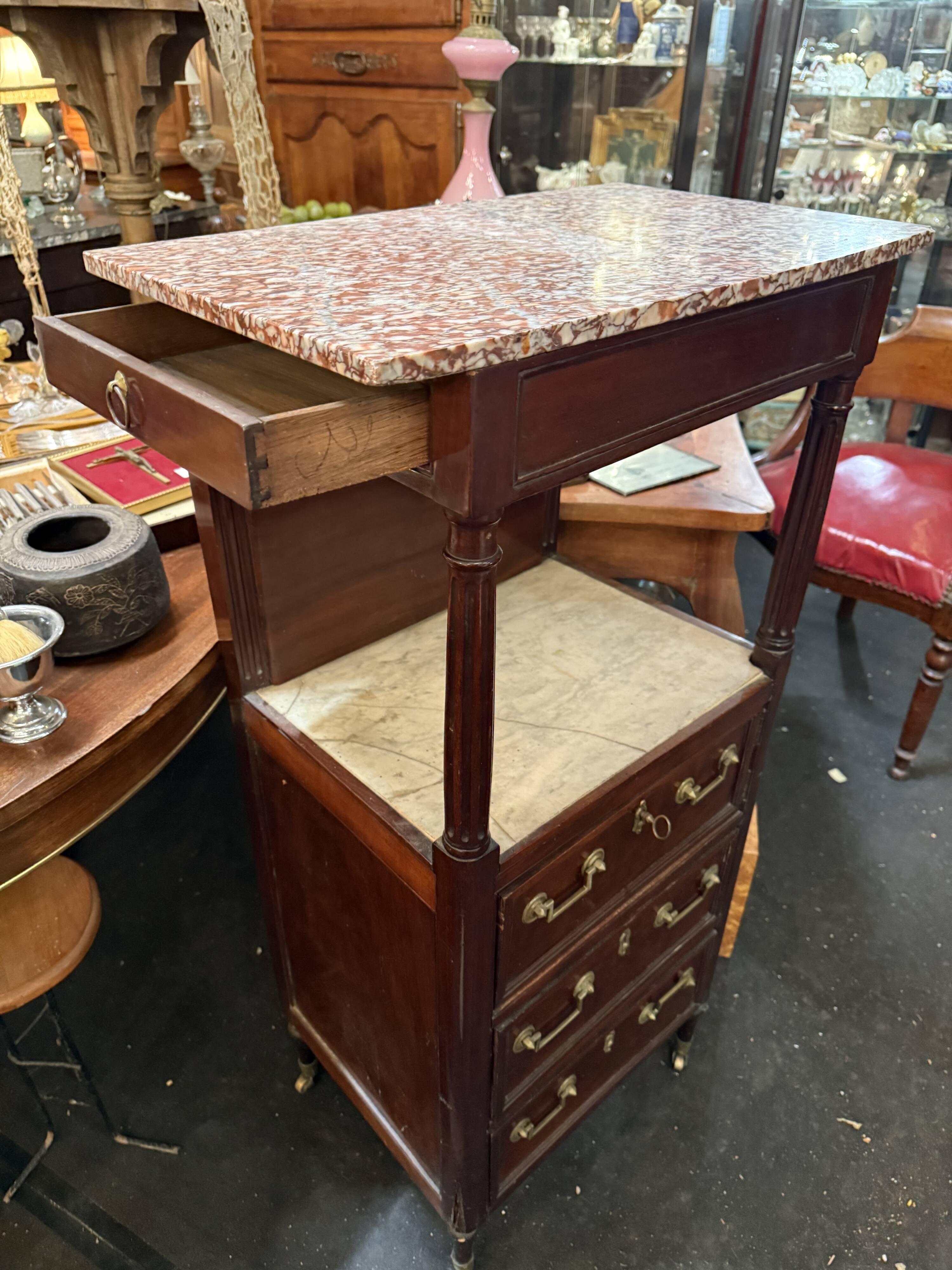 Mahogany barber's dresser